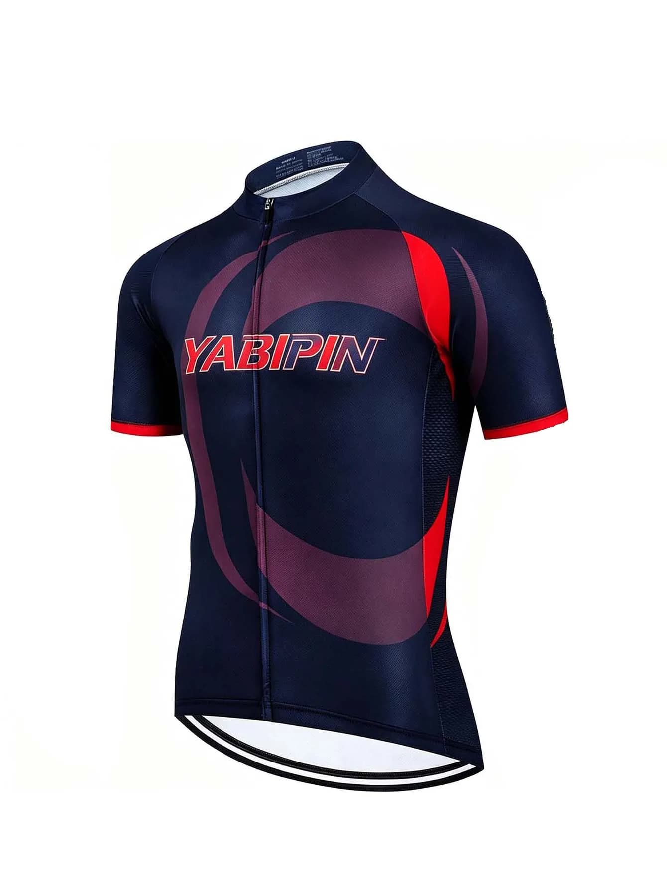 Road Bike Jersey Men’s Short Sleeve, Stand Collar Full Zip Breathable Quick Dry Lightweight Cycling Shirt