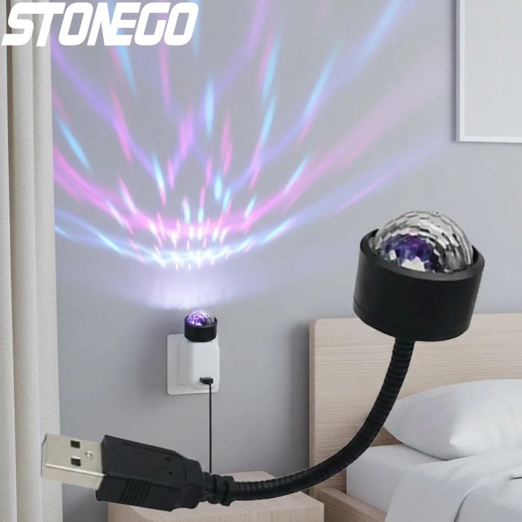 Luce LED USB a Sfera da Discoteca per Auto, Casa, Stanza, Decorazione per Feste, Effetto Scenico, Perfetta per Compleanni, Bar, Karaoke