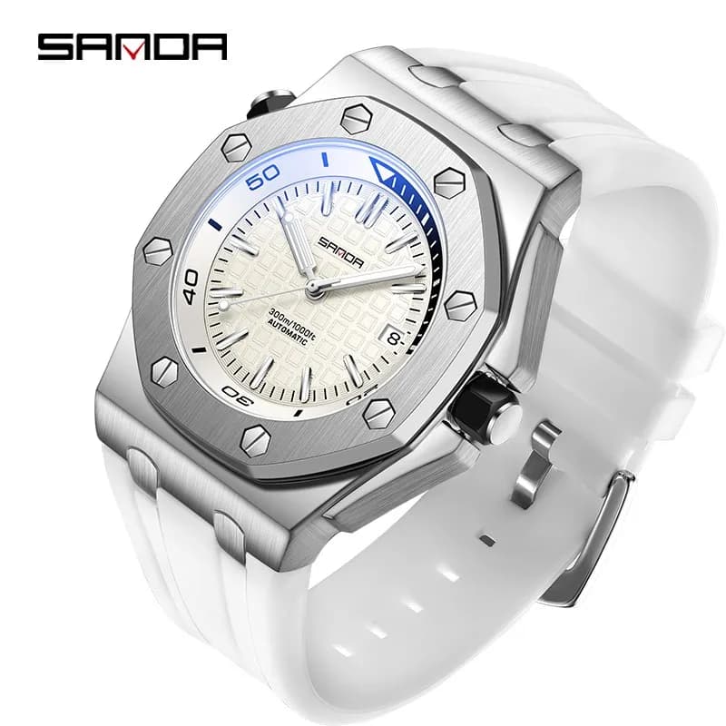 Fashion Sanda Royal Casual Men orologi quadrante grande calendario in Silicone nero orologio da polso al quarzo classico Top Brand Sanda orologio maschile