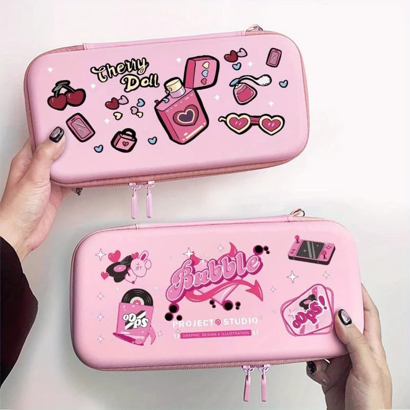 Borsa da viaggio portatile alla moda per Nintendo Switch per console Switch Accessori da gioco Custodia protettiva rosa anti-collisione