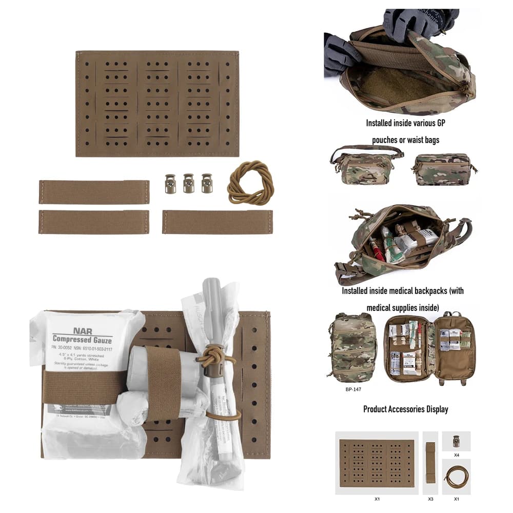 Borsa tattica Delta con fodera interna Borsa di pronto soccorso stile SS con scheda di archiviazione integrata compatibile con vari zaini