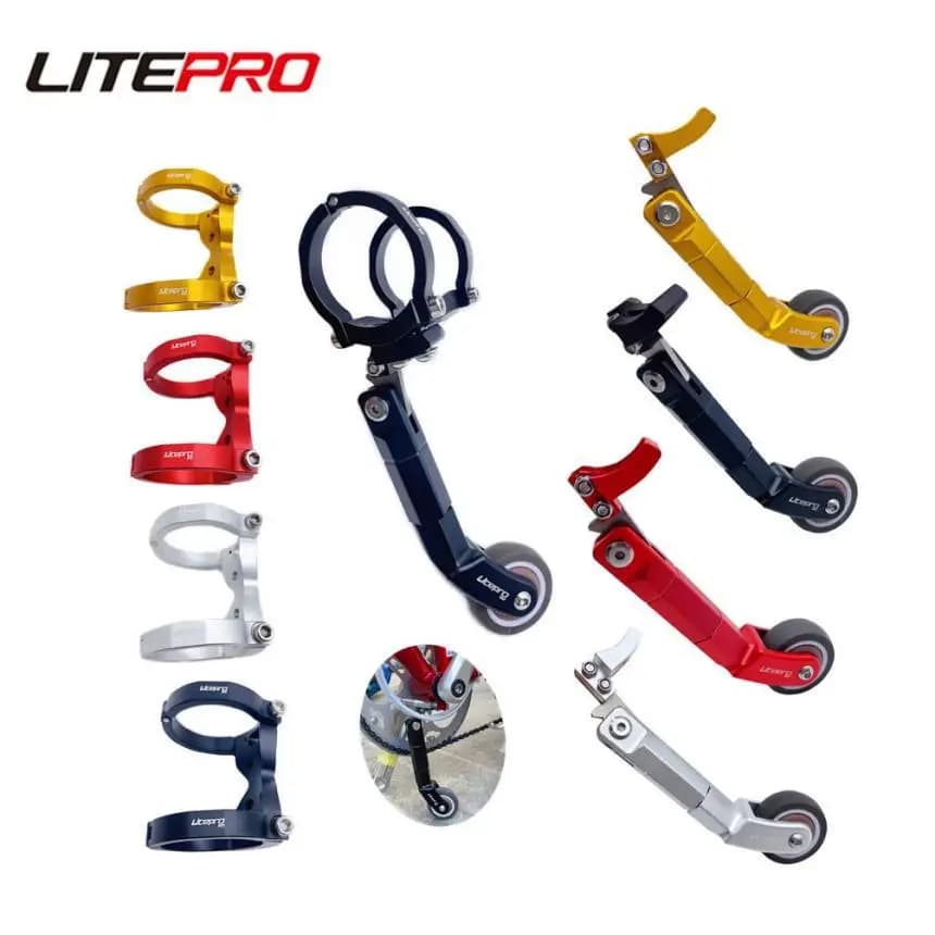 LP Litepro Bicicletta Pieghevole Ausiliaria EasyWheel Adattatore Movimento Centrale In Lega di Alluminio Per Dahon Fnhon 412 Bici Metro Push Wheel