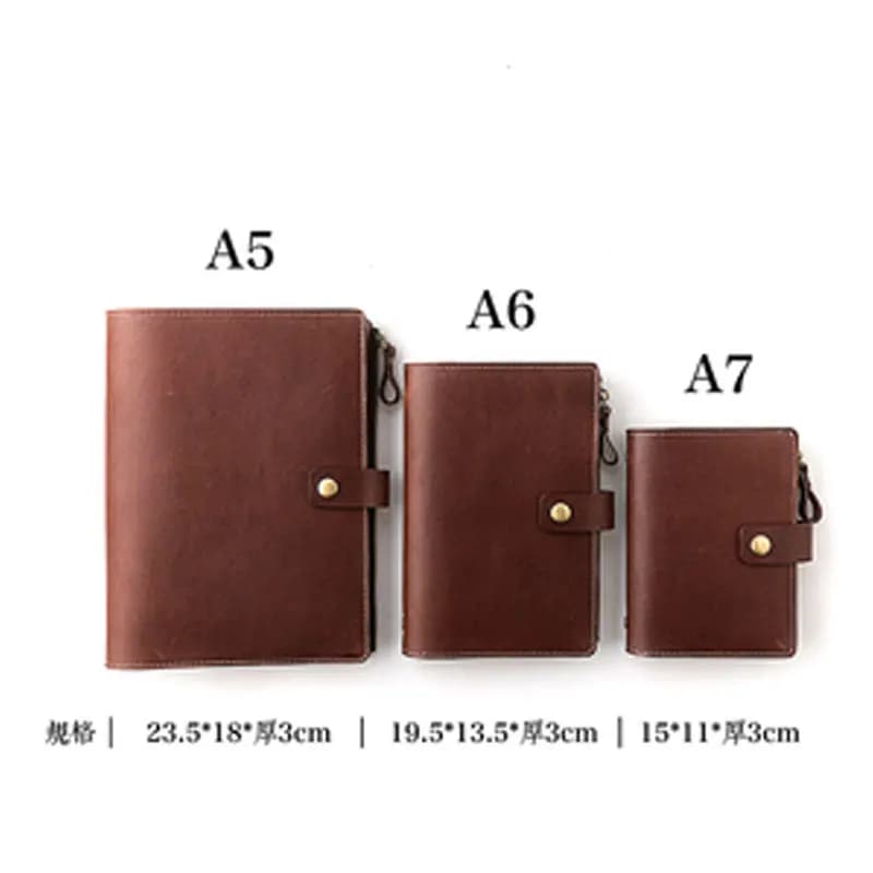 Quaderno diario Yiwi A5 A6 A7 in vera pelle 6 con raccoglitore a fogli mobili e borsa con Zip