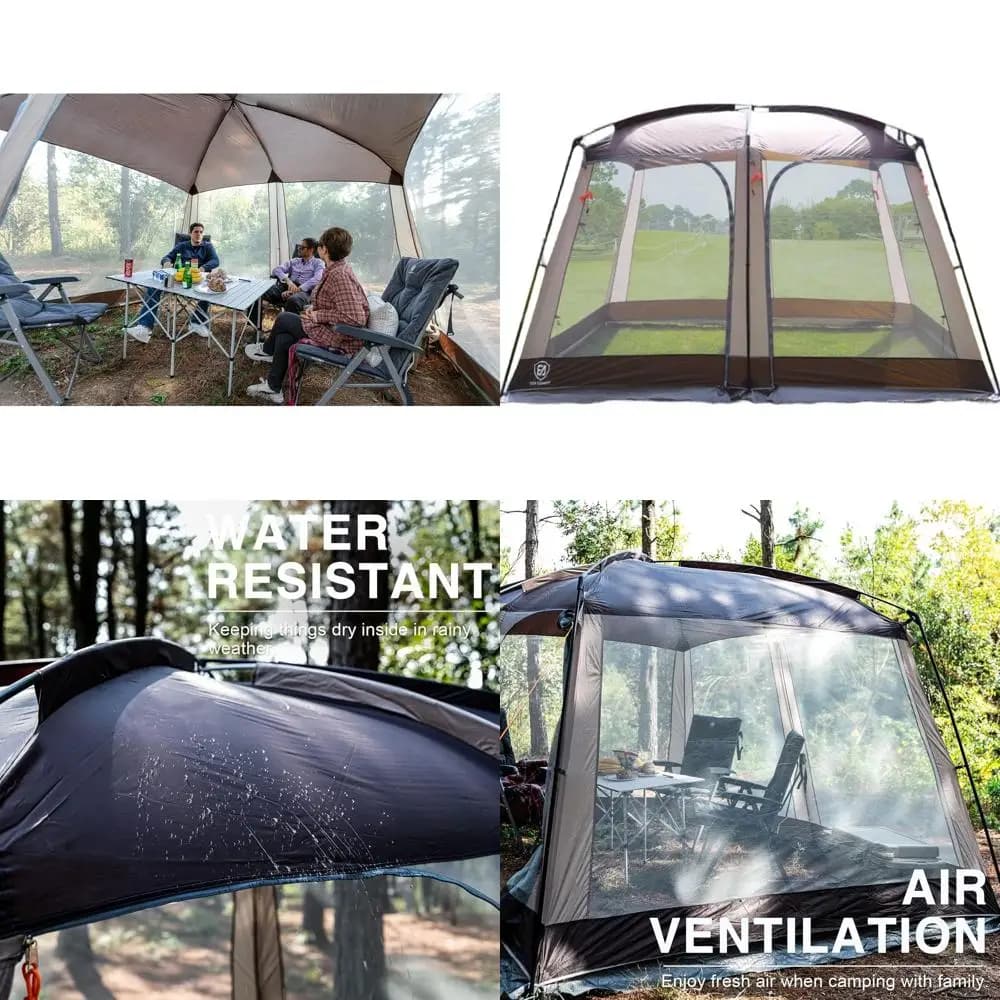 Net Tent 10x12 Feet for 8-10 Persons, Sun Reparture for Camping