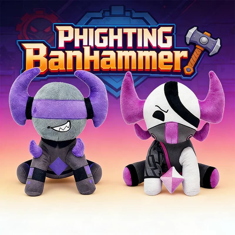 25CM Game PHIGHTING Banhammer Plush Toy Medkit Purple Pink Devil Demon Collectible Game Anime Figure Accessories Pillow Kid Gift