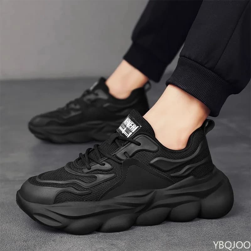 Men's breathable mesh casual sports shoes for spring summer men's running height increasing simple comfortable shoes