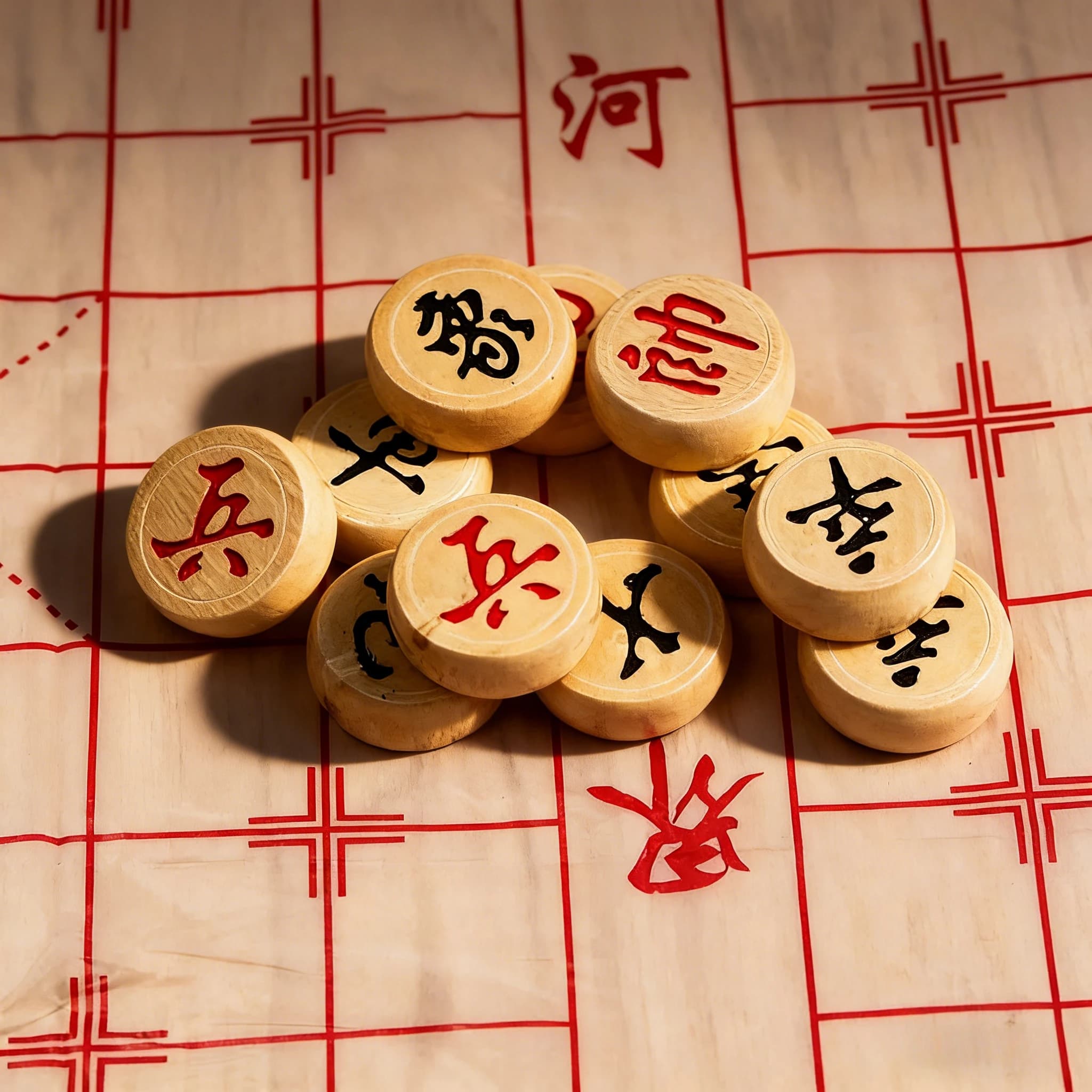 Set di Scacchi Cinesi Xiangqi Portatile in Legno, Gioco da Tavolo Tradizionale Educativo, Gioco di Strategia e Puzzle, Regalo per Bambini e Adulti