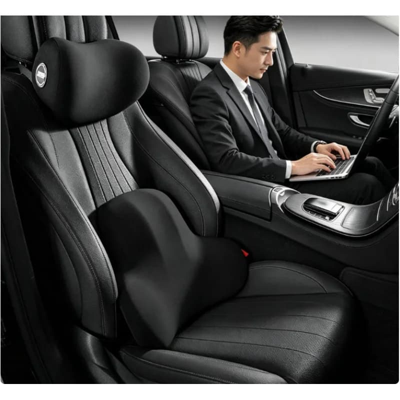 Cuscino per il Collo in Memory Foam, Supporto Lombare per Sedile Auto, Accessori da Viaggio per Casa e Auto