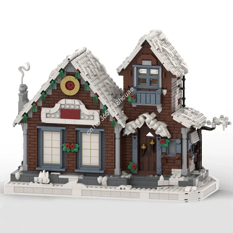 1733pcs MOC Winter Cottage Revised Seasonal Model Building Blocks Architecture Festivals Gifts Assemble Education Toy Brick