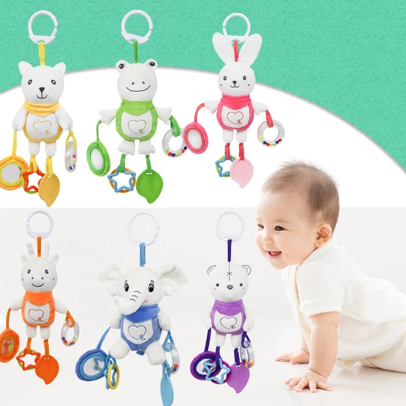 Giocattoli Sonori Sensoriali per Neonati, Sonagli Pendenti Morbidi in Peluche, Campanelli per Passeggino e Culla, Giocattolo per lo Sviluppo Precoce, Regalo per la Dentizione