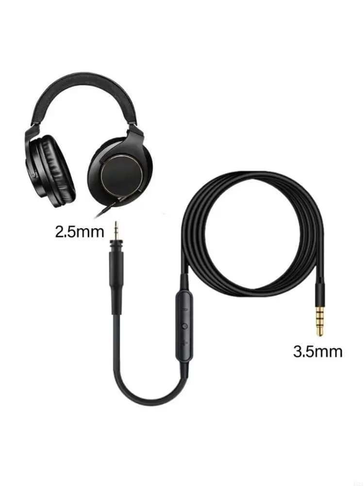 462E Replacement Headphone Cable for SRH440A SRH840A Earphone Cable 3.5 mm woven cable with switch in