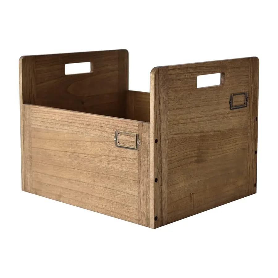 Organizer for Discs in Vinyl, Wood Case for Conservation, Contains Up to 80 Discs and LP, Dark Brown CDHDBR