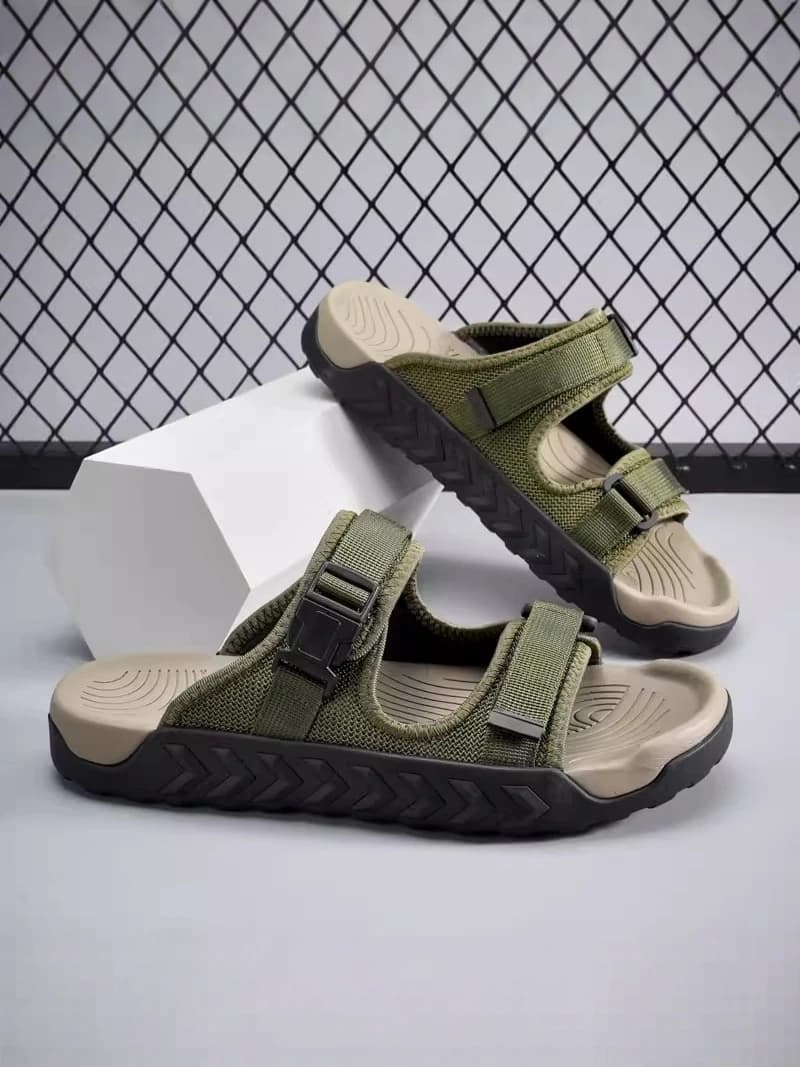 Sandali Estivi da Uomo per Esterni, Antiscivolo, Deodoranti, Impermeabili, Senza Tallone, Resistenti all'Usura, Scarpe da Spiaggia, Colore Verde, Tendenza Casual
