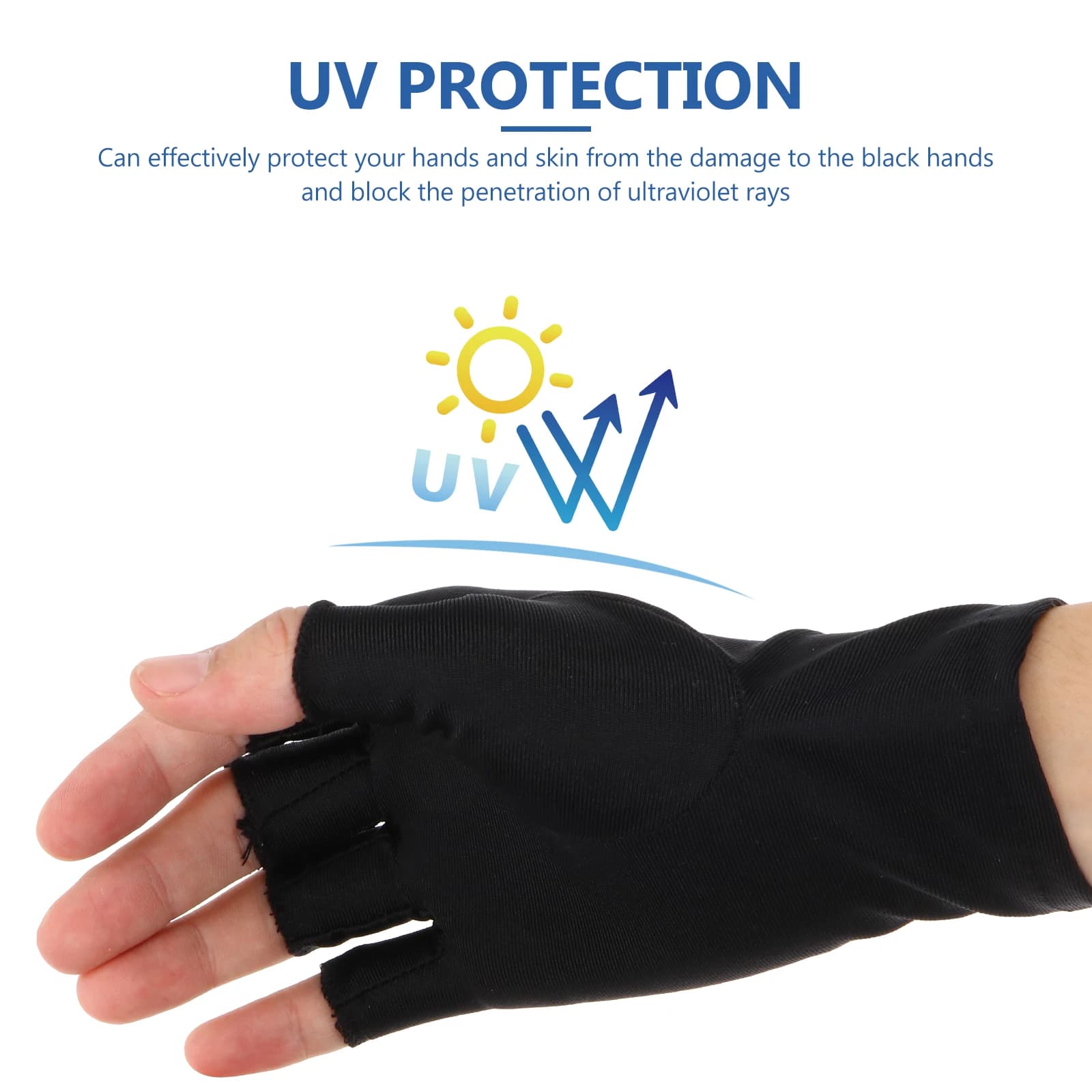 2 pairs of bike gloves with sun protection half fingers, summer, man, portable, black, woman