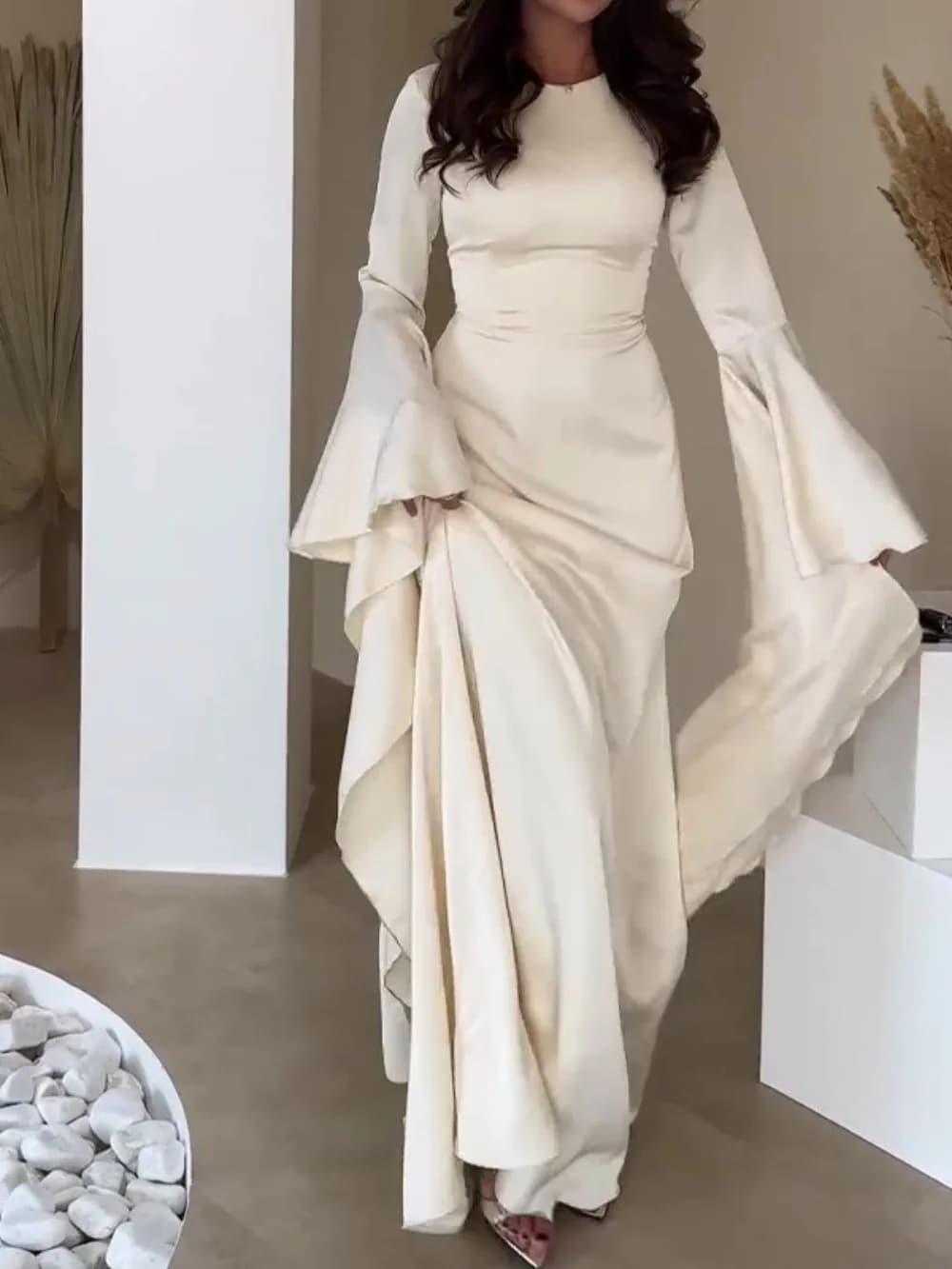 Eid Donne Musulmane Vestito Abaya Manica Svasata Abiti Largos Partito Caftano Jalabiya Ramadan Abiti Lunghi Dubai Caftano Arabo Robe 2025
