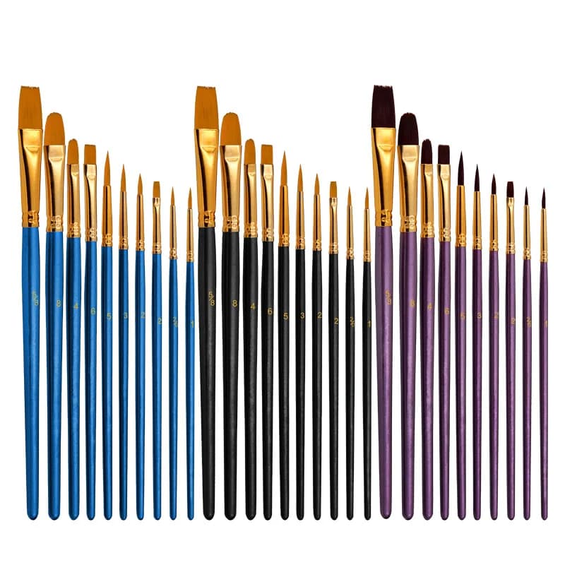 10Pcs/set Artist Paint Brush Set Nylon Hair Watercolor Acrylic Oil Painting Brushes Drawing Art Supplie Warhammer