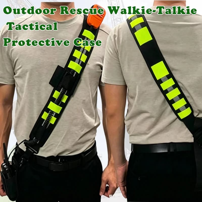 Fire Fighting Site Special Tactical Shoulder Strap Outdoor Sports Rescue Strap Walkie-Talkie Backpack, Protective Cover