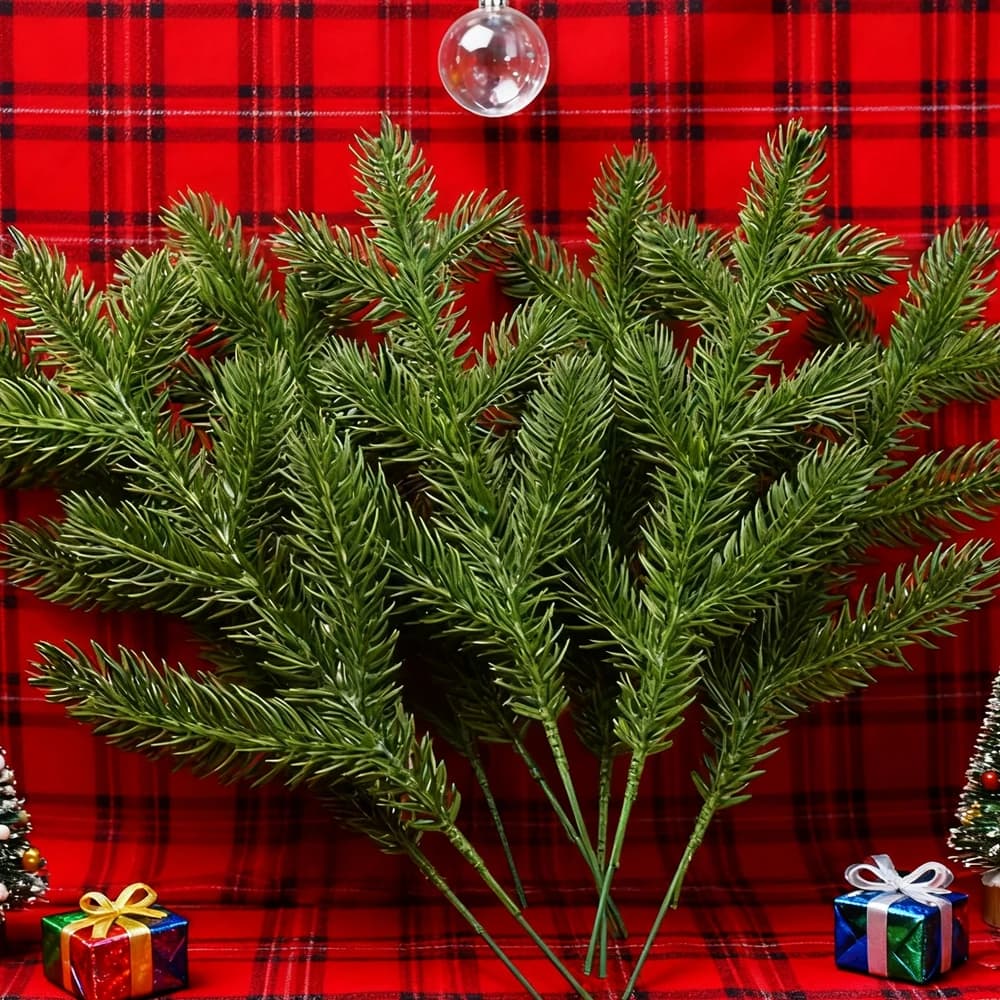30/60 pcs Artificial Plants Hotsale Pine Needle Christmas Tree HouseOutdoor Garden Decor Wedding Access DIYGift Bouquet by Caramelle