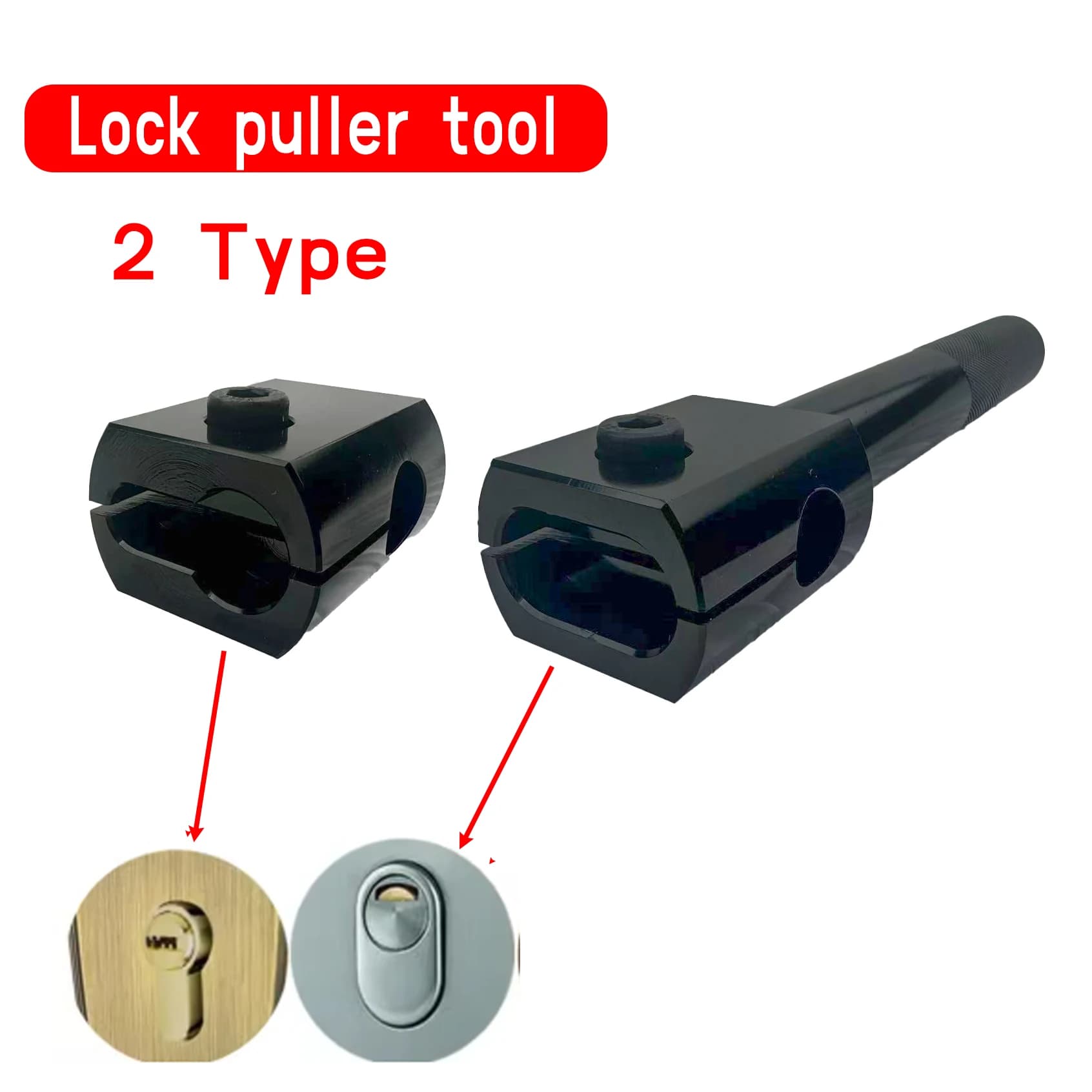 2in1 Heavy Duty con chiave per estrattore AB Lock Core AB Set di strumenti per rimozione cilindro di bloccaggio Set di strumenti professionali per rompere il barile del fabbro