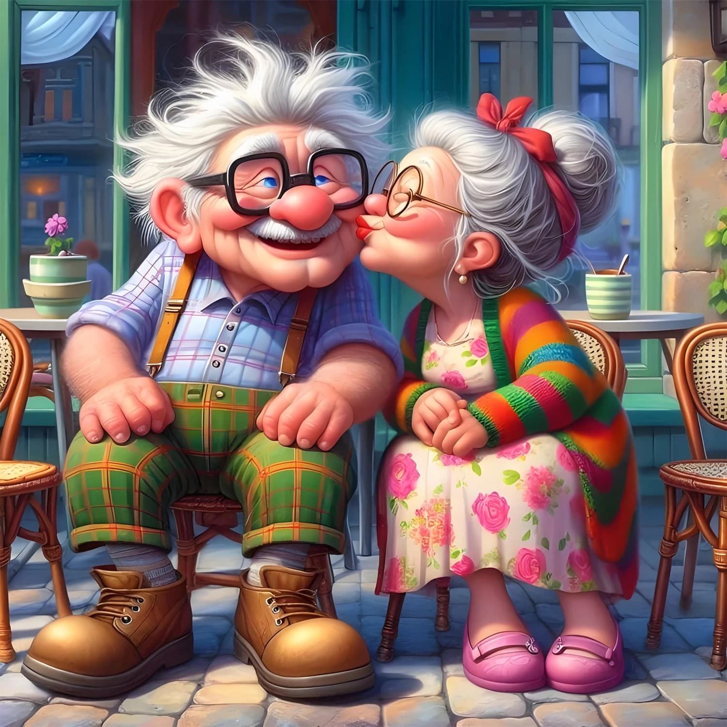 Kit di pittura diamante fai da te con motivo cartoon Kiss, arte piena di diamanti senza cornice, diverse dimensioni tra cui scegliere