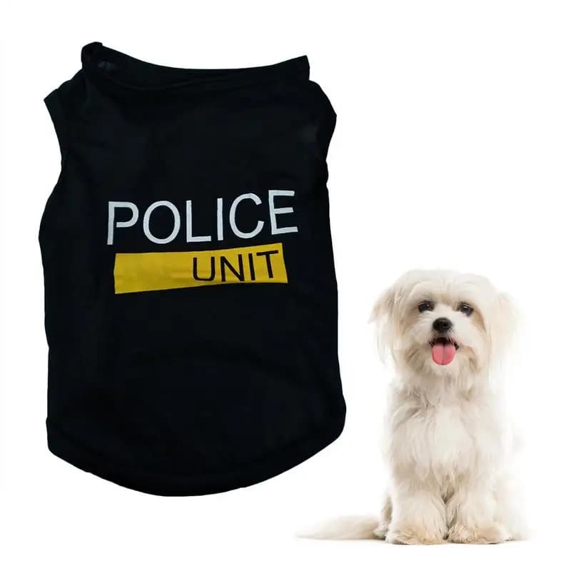 PoliceSuit Cosplay Vestiti per cani Gilet per cani da compagnia Vestiti per cani Poliestere Morbido traspirante Comodo ed elegante Abbigliamento per cani in stile casual