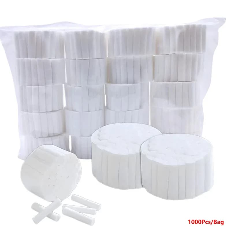 1000 Pezzi/Sacchetto Rotoli di Cotone Monouso per Uso Dentale, Medico e Chirurgico, Rotoli di Cotone ad Alta Purezza per Gioielli Dentali, Forniture per Dentisti, Sbiancamento Denti
