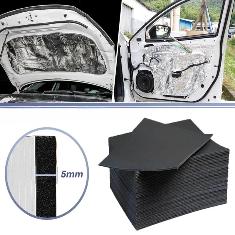 Fonoabsorbent Car Mat 5mm Thickness, Acoustic Insulating Waterproof for Doors and Hood Motor