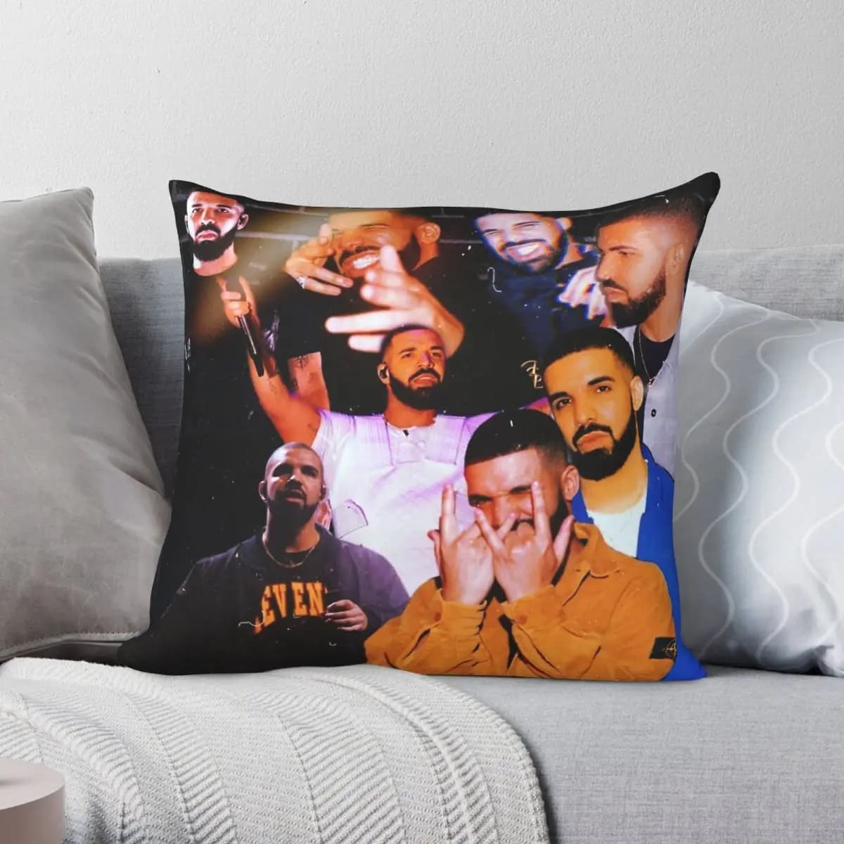 Federa per cuscino Drake Edit Drizzy in poliestere, lino, velluto, con motivo a zip, decorazione per divano, 18 pollici