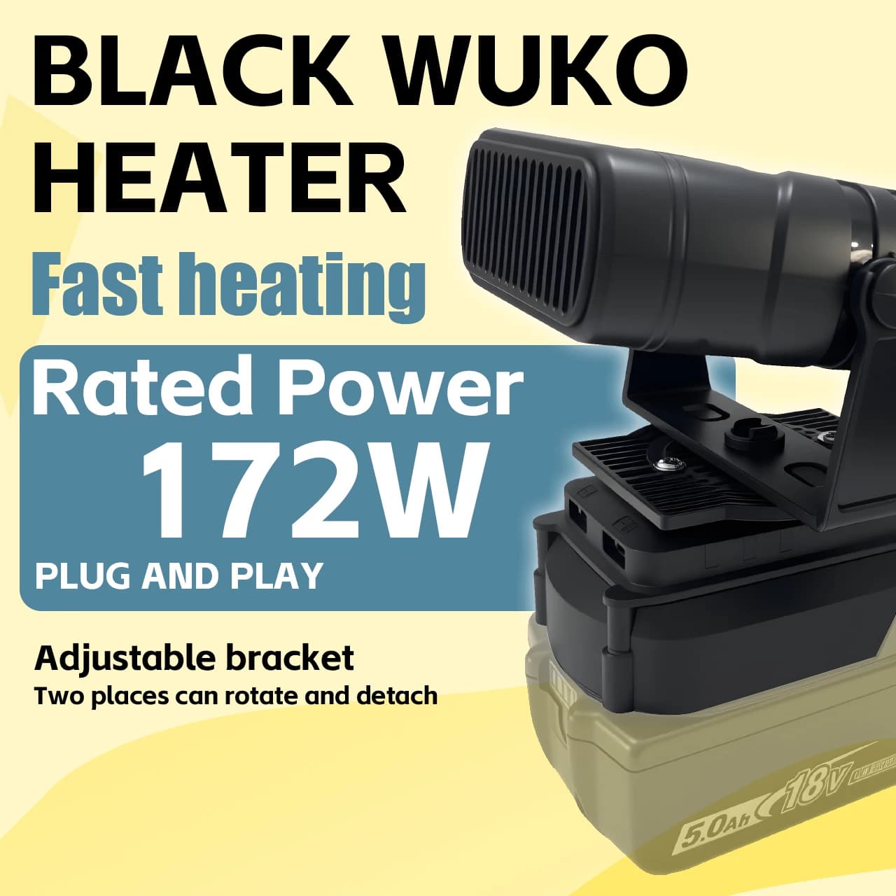 Riscaldatore per spazi sul posto di lavoro Vento caldo e freddo Ventilatore di aria calda portatile dual mode per batteria al litio Makita 18V BL1850B BL1840B BL1830B