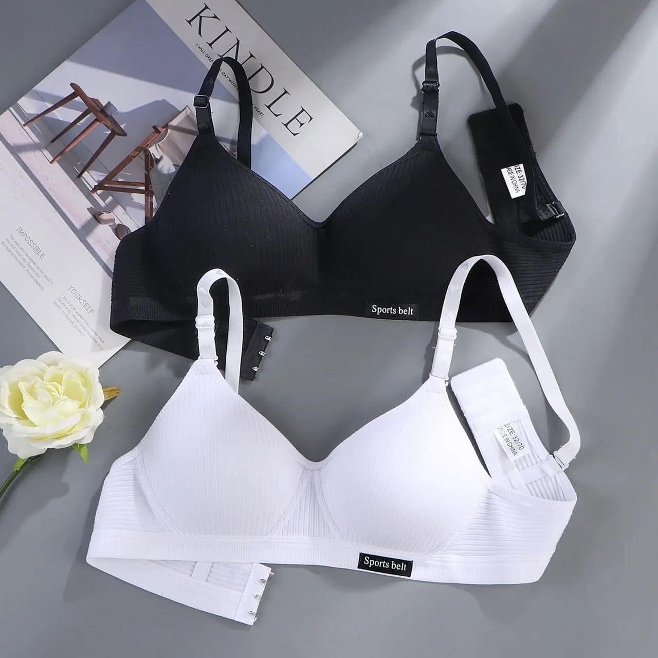 3 pezzi reggiseno sottile senza fili da donna ragazza reggiseno push up senza cuciture studente comfort intimo a forma di V lingerie comfort traspirante per adolescenti