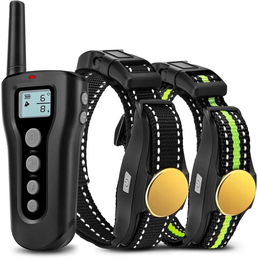 Collare di Addestramento per 2 Cani, Telecomando 300m, Ricaricabile, Impermeabile, con Vibrazione e Shock Elettrico per Cani Piccoli, Medi e Grandi (1