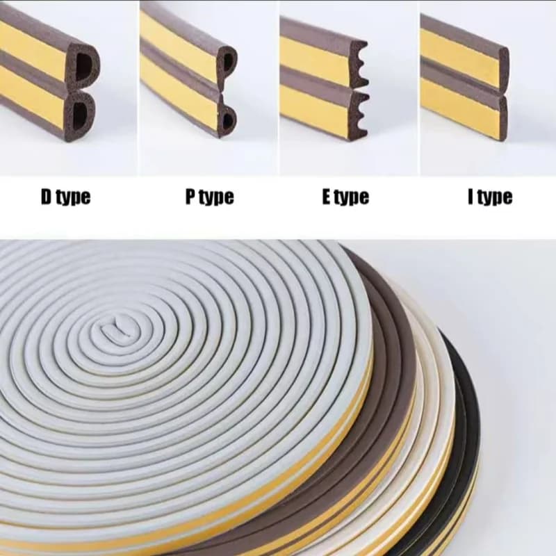 6m/12m/24m Weather Stripping Door Seal Strip Diep Self-adhesive Draft Stopper Tape Window Insulation Noise Rubber Sealing Strip