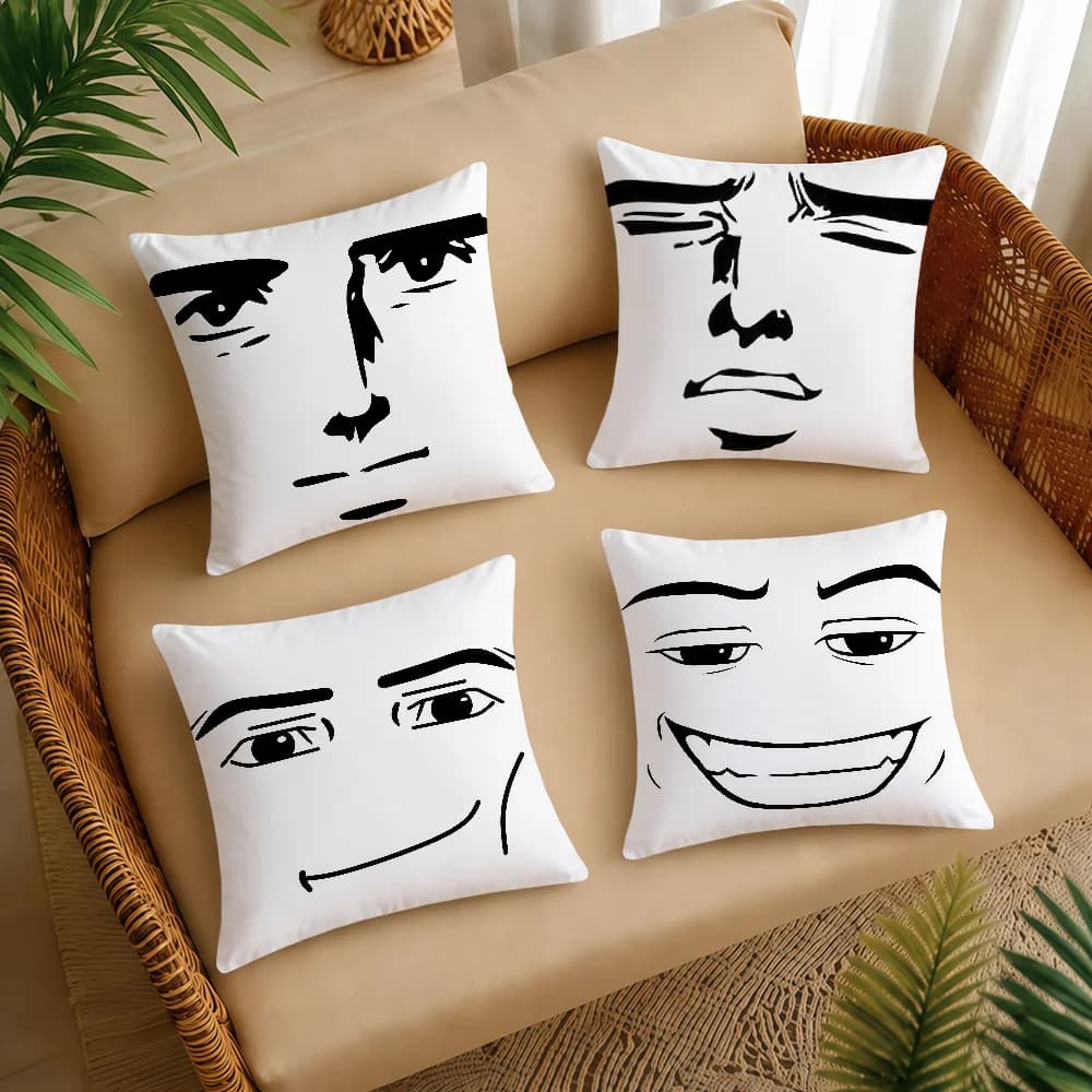 Funny Meme Face Boy Man Cushion Cover Square Decorative Throw Pillow Case Sofa Bed Living Room Anniversary Gifts