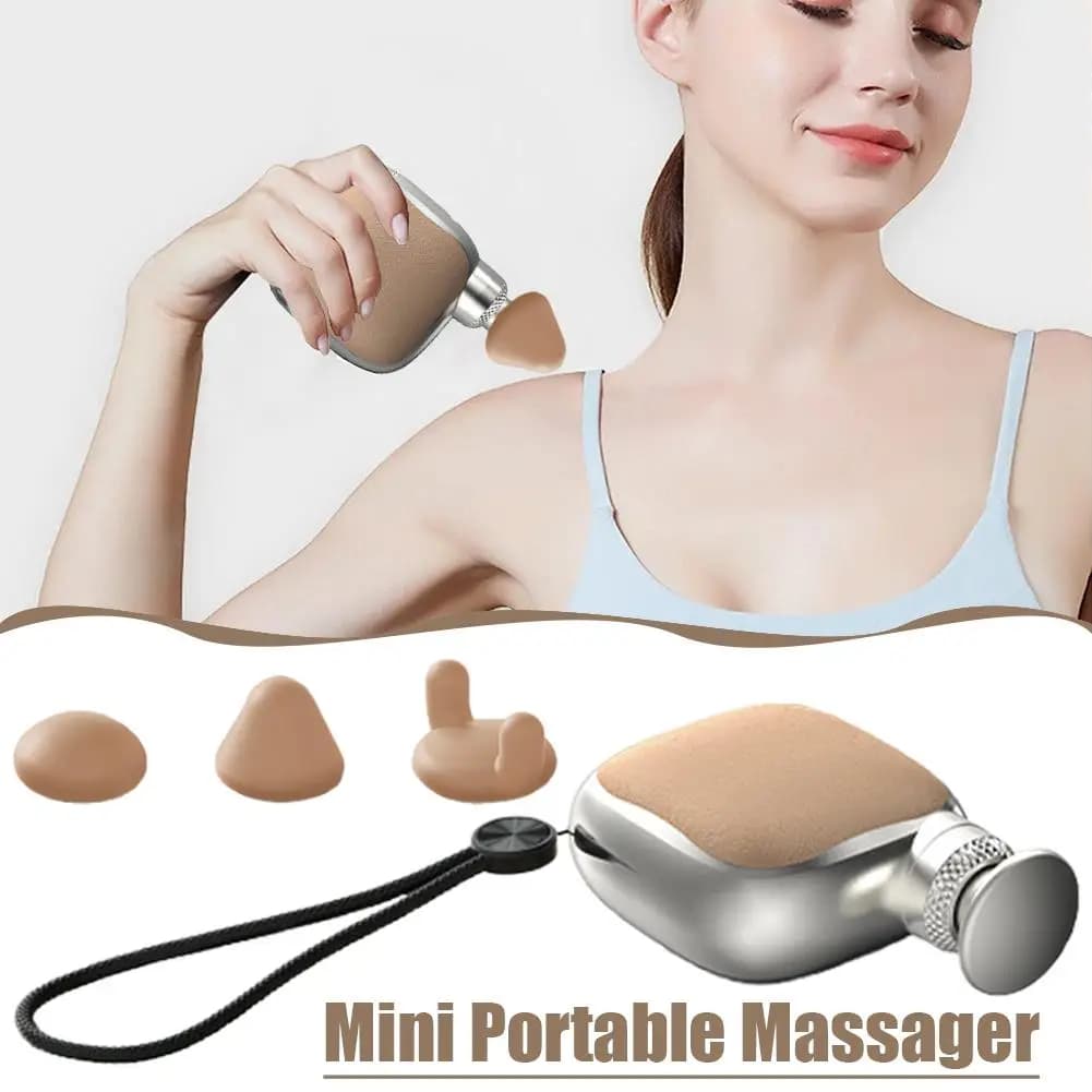 Portable High Frequency Portable Vibration Massage Gun Muscle Relaxation of 4 Heads Deep Fabrics for Body Care of Neck and Back