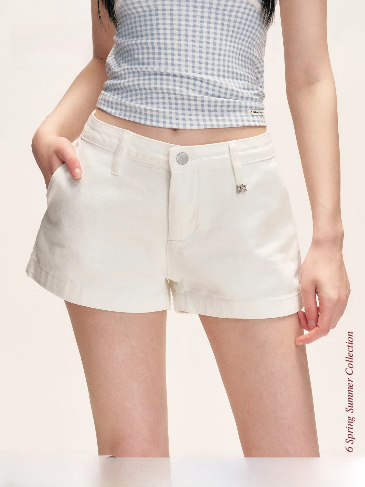 Liilou Clean Fit Low Waist Straight Leg Short Jeans Washed Cotton Thin A-Line Casual Denim Women's Spring Fashion Pants