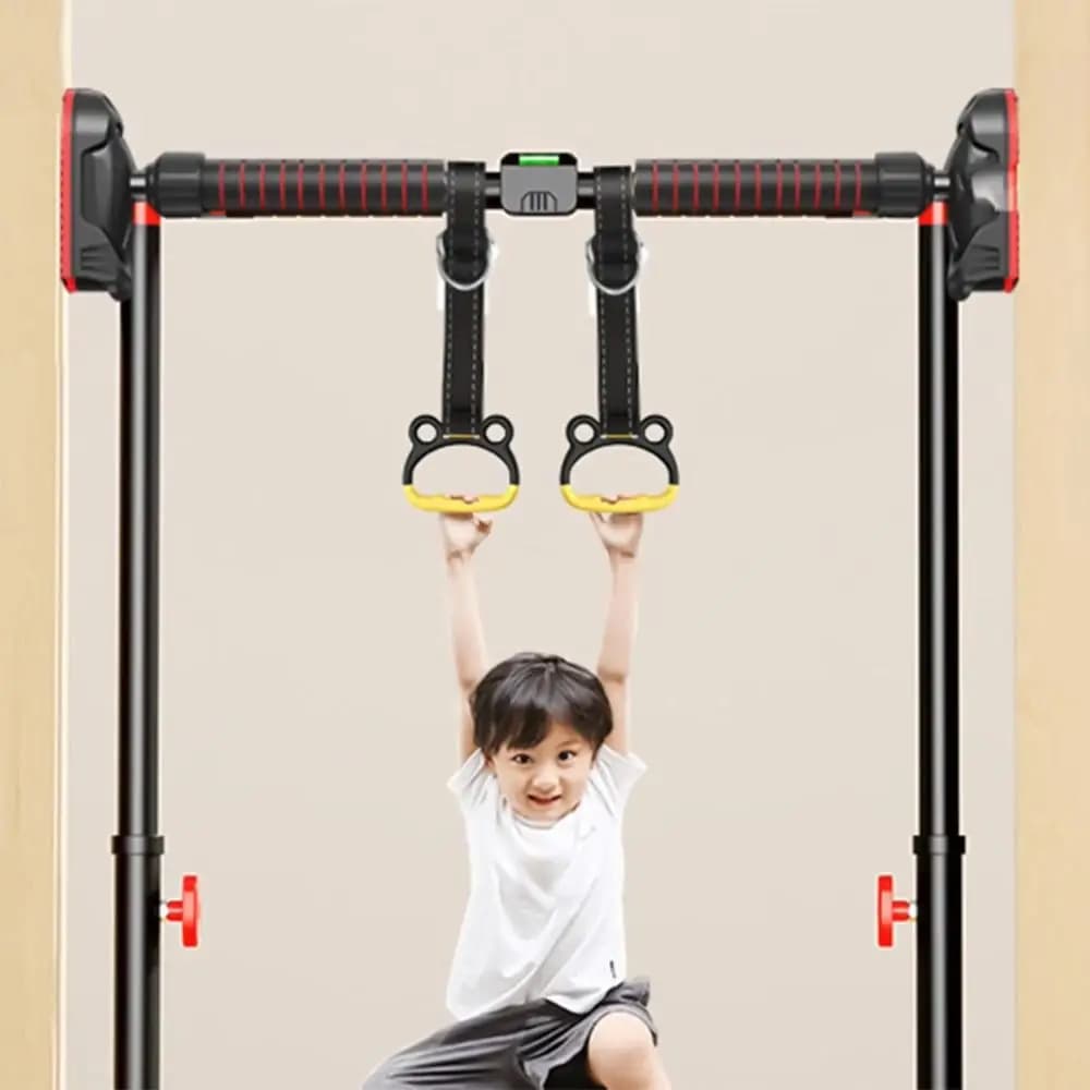 With Straps Gymnastic Rings Non-Slip Adjustable Straps Pull Up Bar Comfortable Arm Strength Fitness Exercise Ring