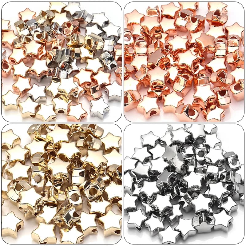 50-100pcs 6/10/12mm Star Beads CCB Pentagram Loose Spacer Beads For Jewelry Making DIY Earrings Bracelet Necklace Accessories
