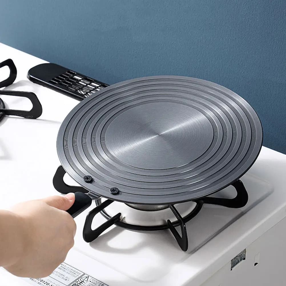 Adattatore per piano cottura in alluminio con diffusore di calore in metallo, convertitore per fornelli a gas ed elettrici, adatto per pentole in ferro e ceramica