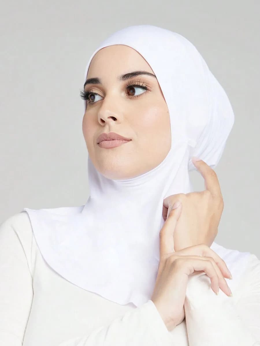 Sciarpa scaldacollo elastica da donna in tinta unita con copricapo