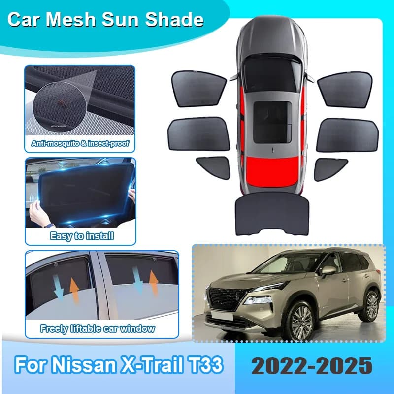 Parasole per auto per Nissan X-Trail T33 Rogue e-Power MK4 2022 2023 2024 2025, tendina a rete anti-UV per parabrezza, accessori auto
