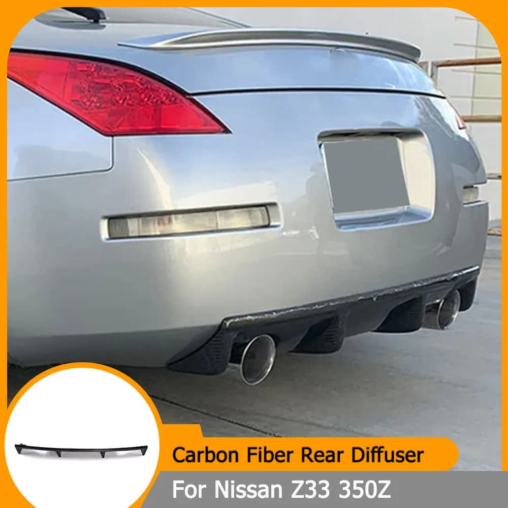 Carbon Fiber Car Rear Bumper Lip Diffuser Spoiler for Nissan Z33 350Z 2-Door 2003-2006 Rear Diffuser