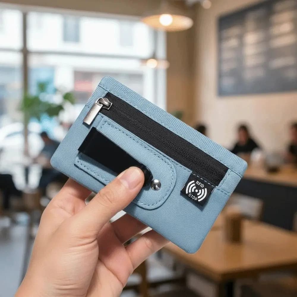 Portafoglio Sottile con Clip, Porta Carte Multiplo, Protezione RFID Antimagnetica, Borsellino Classico Semplice e Portatile per Donne
