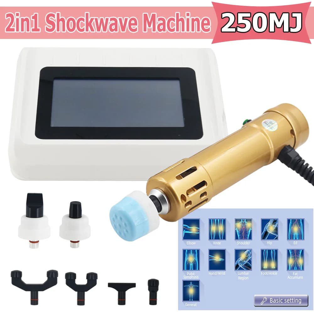 Shockwave Therapy Machine Massage Gun Touch Screen New Shock Wave Chiropractic Massager Muscle Pain Relief Body Relax Tool