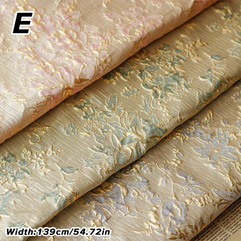 1M di Lusso Fiore di Seta Dorato In Rilievo Tessuto Jacquard Tessuto Tessuto Broccato Indumenti Vestito Vestito Borsa Tappezzeria FAI DA TE Panno Da Cucire