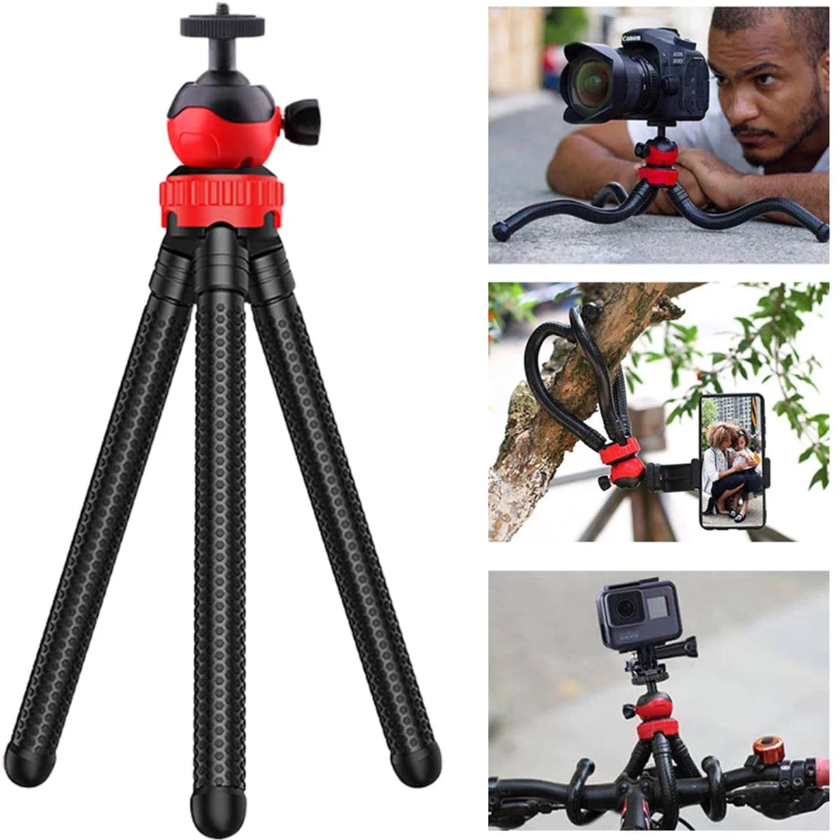 Octopus Tripod For IPhone DSLR Camera Portable Desktop Tripod Mobile Phone Holder Camera With Universal 1/4 Screw Selfie Stick