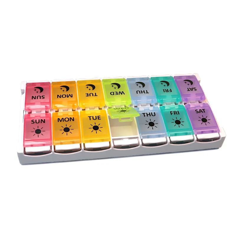 Weekly pills, 7 Days, AM PM Pills Container Two Days per Day, Large Organizer for Medicines, Vitamins and Integrators