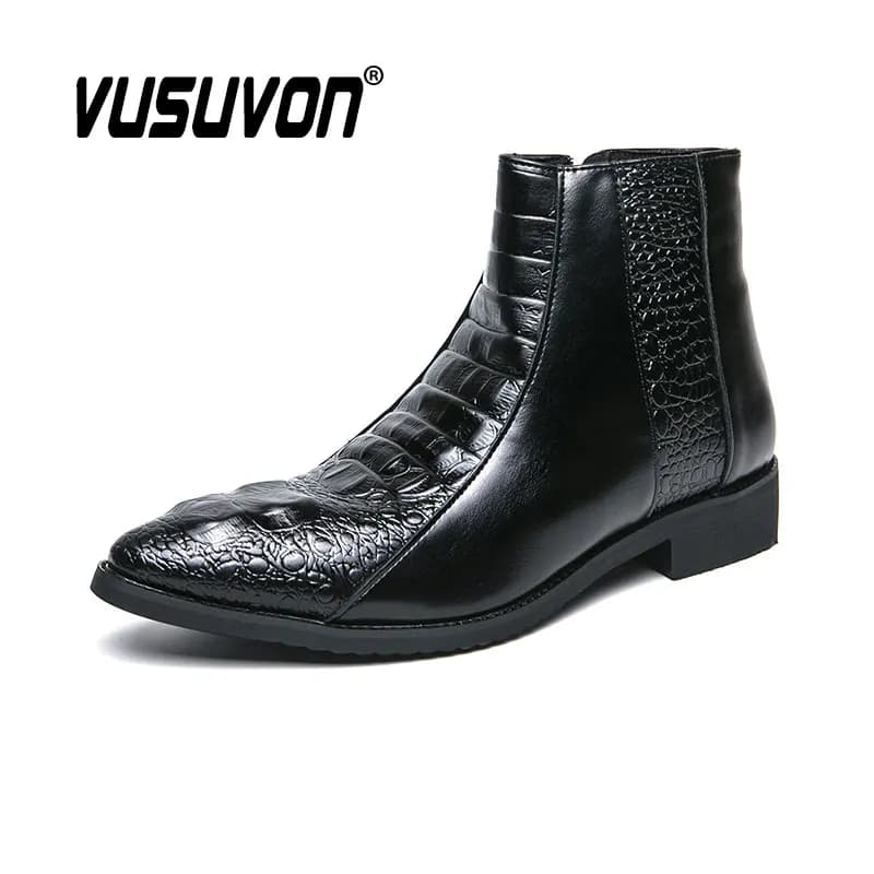 Stivali moda uomo vestono mocassini casual scarpe nere moto autunno inverno per feste ragazzi d'affari taglia grande 38-48