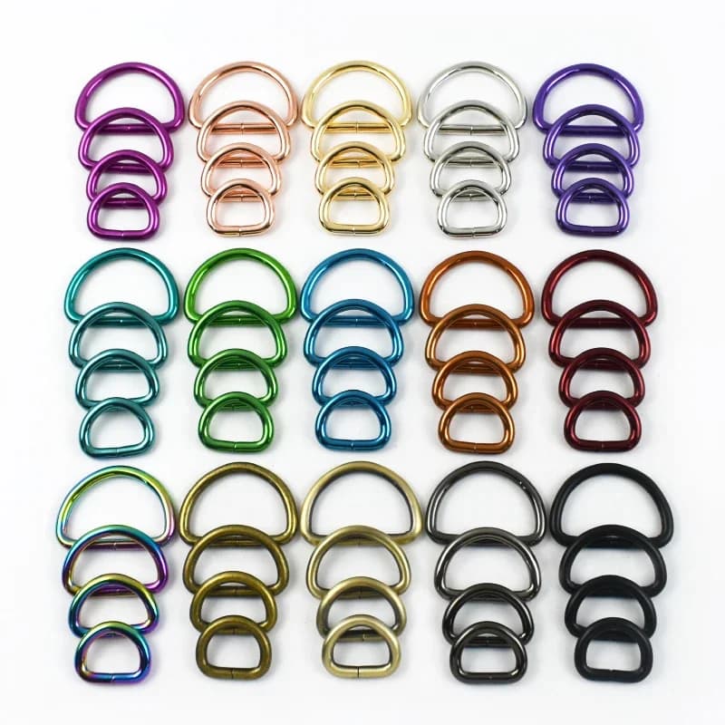 5/10 pezzi 20/25/32/38mm D anello fibbie in metallo per borsa tessitura cinghia chiusura collare per cani guinzaglio cintura anello gancio accessori in pelle fai da te