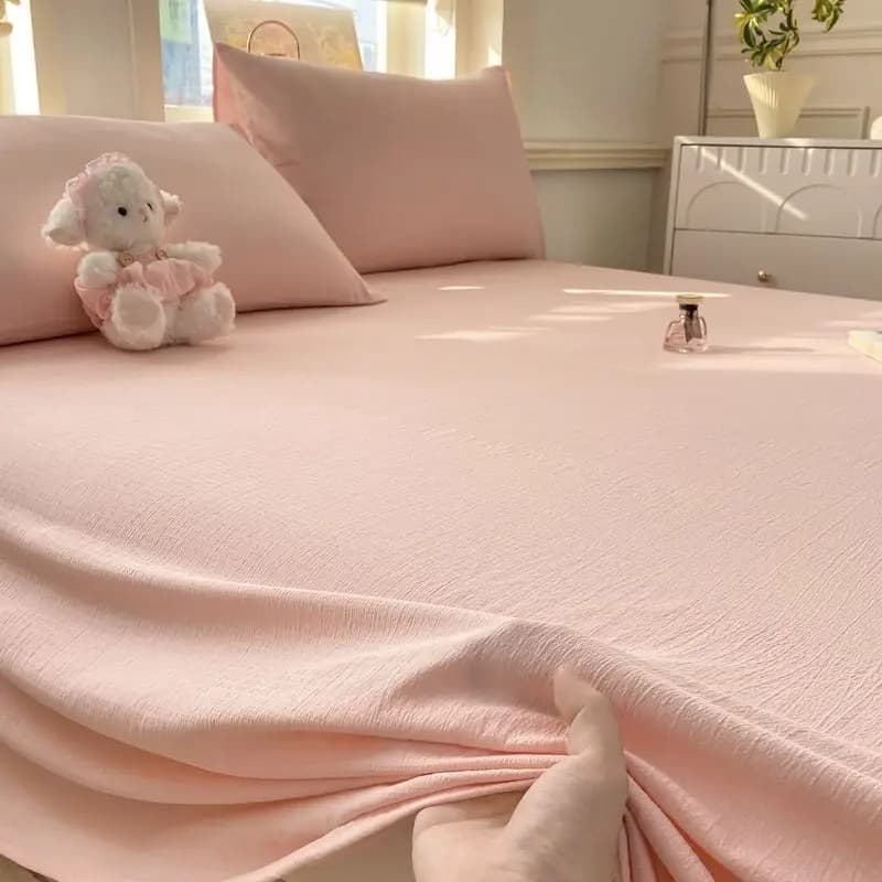 Double Gauze Bed Sheet Single Size Dorm Four Season Solid Color Bedding Cover Supply