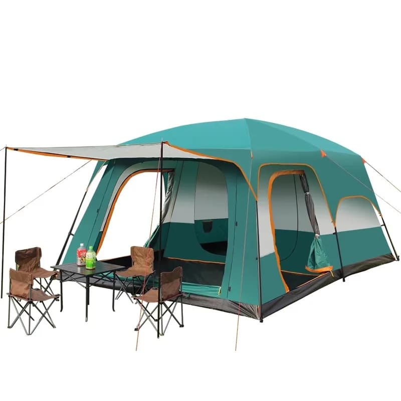 Tenda da campeggio per il tempo libero Tenda da campeggio a due camere da letto e una tantum Tenda da campeggio a doppio strato impermeabile impermeabile per 5-8 persone